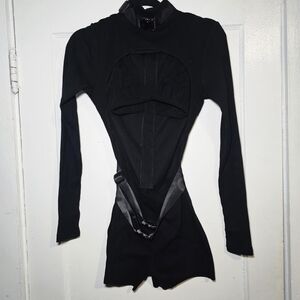 Dolls Kill Black Long Sleeve Jumpsuit